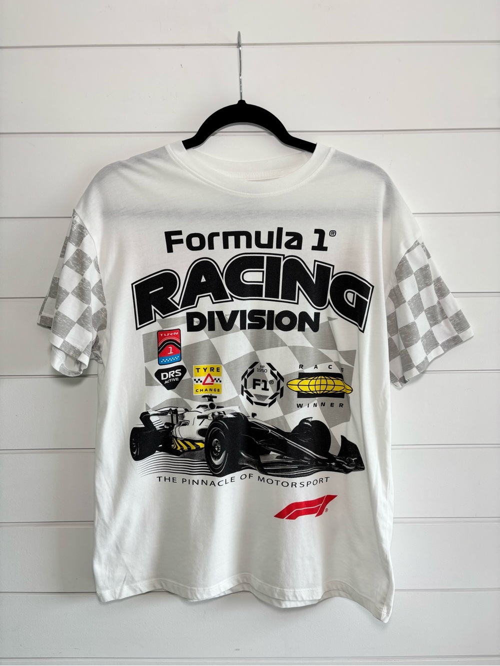 Hybrid Apparel White Formula 1 Racing Division Graphic Tee Size S